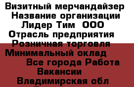 Визитный мерчандайзер › Название организации ­ Лидер Тим, ООО › Отрасль предприятия ­ Розничная торговля › Минимальный оклад ­ 15 000 - Все города Работа » Вакансии   . Владимирская обл.,Радужный г.